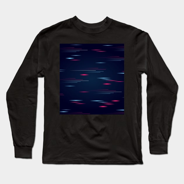 80s Neon Glitch Synthwave Long Sleeve T-Shirt by edmproject